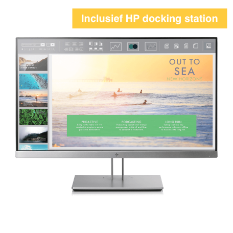 HP - EliteDisplay - E233 - 23 inch - Full HD - INCLUSIEF DOCKING STATION